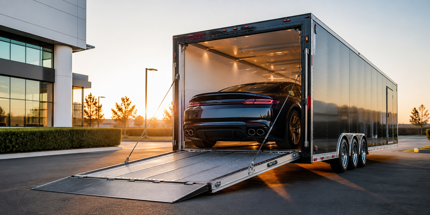 Vehicle prepared for enclosed shipping